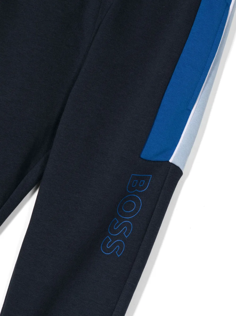 Shop Bosswear Logo-print Cotton-blend Track Pants In Blue