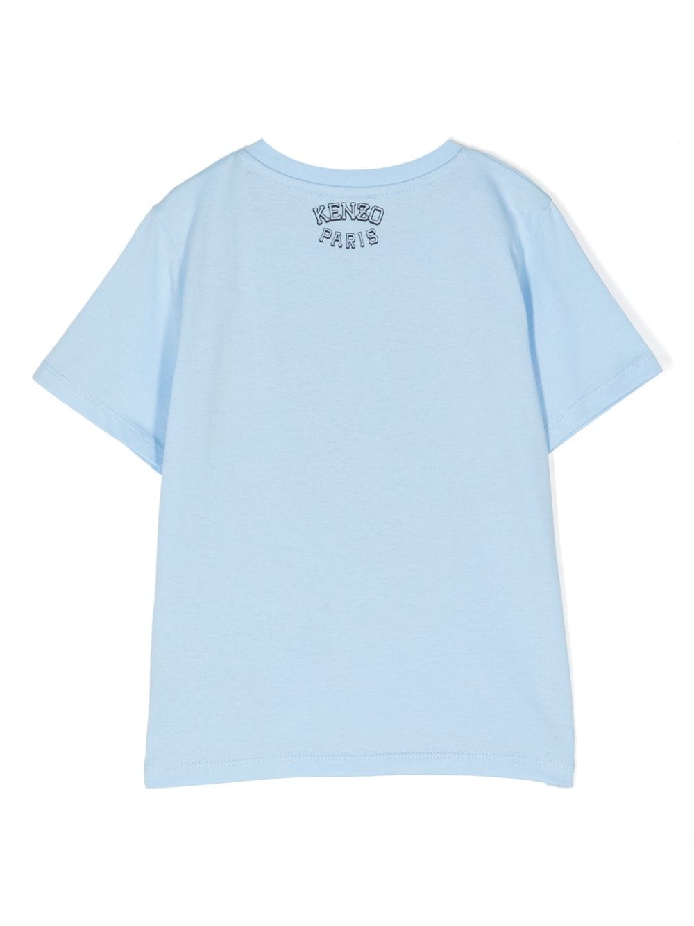 Kenzo Kids Katoenen T-shirt met logoprint Blauw