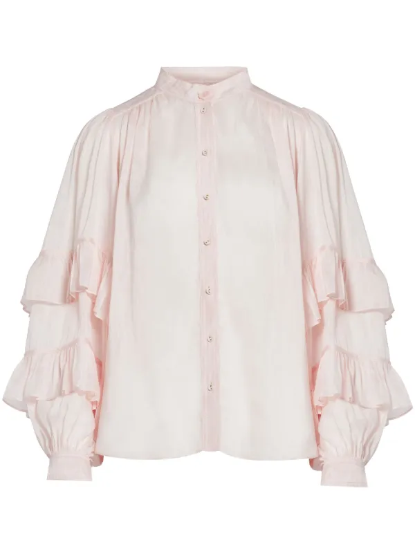 Faith linen-silk blend blouse