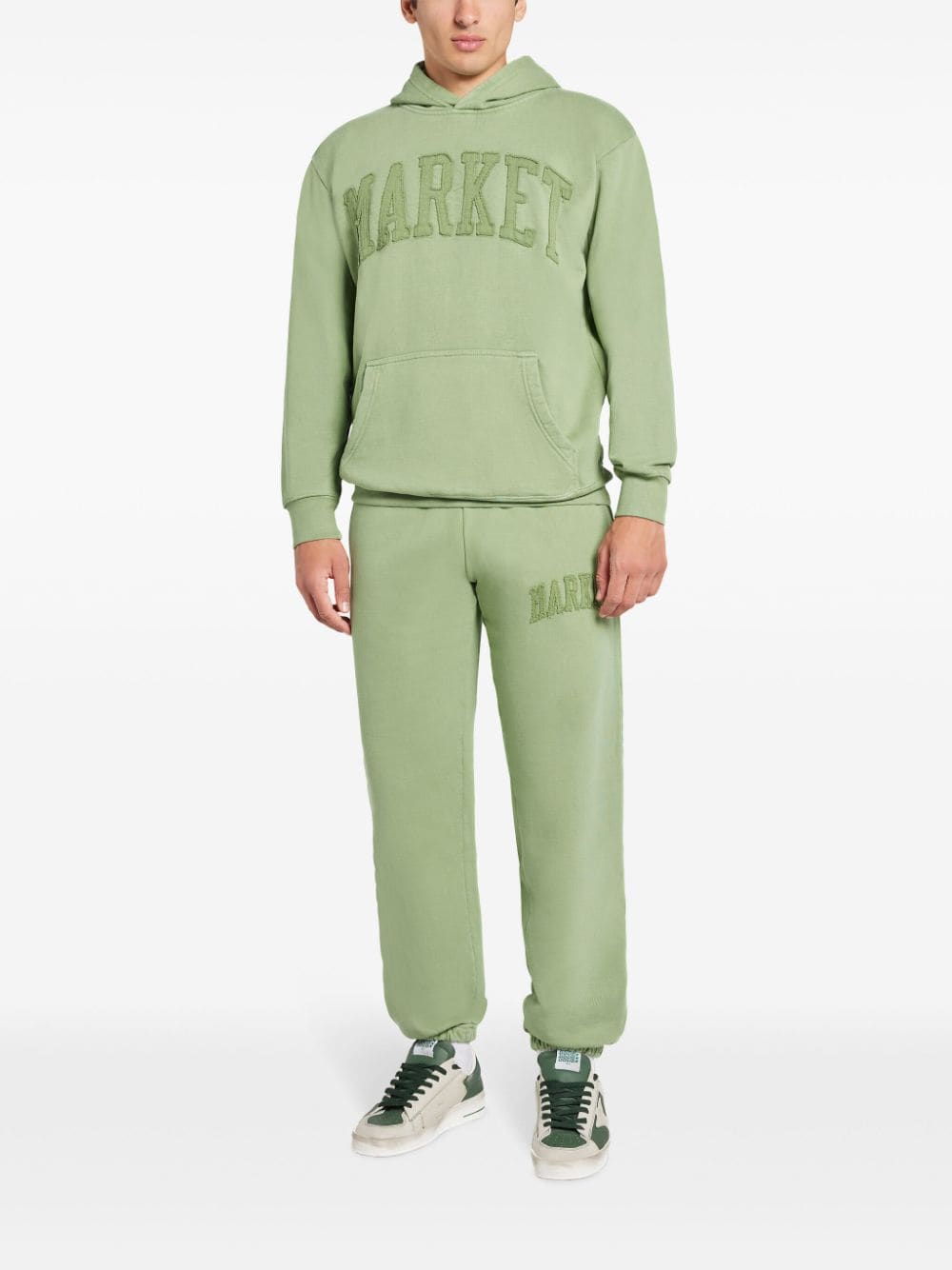 Shop Market Logo-patches Cotton Track Pants In Green