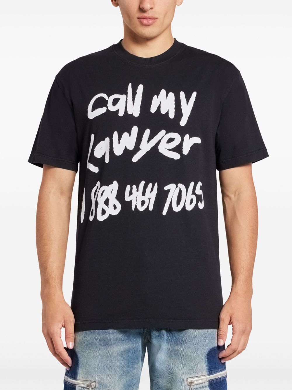 Shop Market Scrawl My Lawyer Cotton T-shirt In Black
