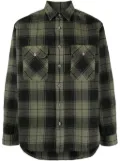 Purple Brand logo-embossed checked shirt - Green