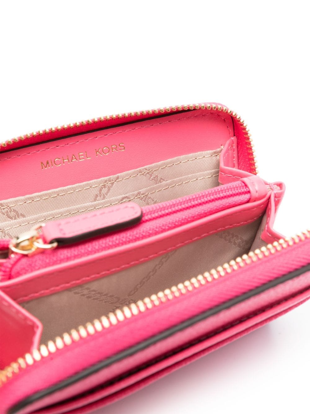 Shop Michael Michael Kors Logo-plaque Leather Wallet In Pink