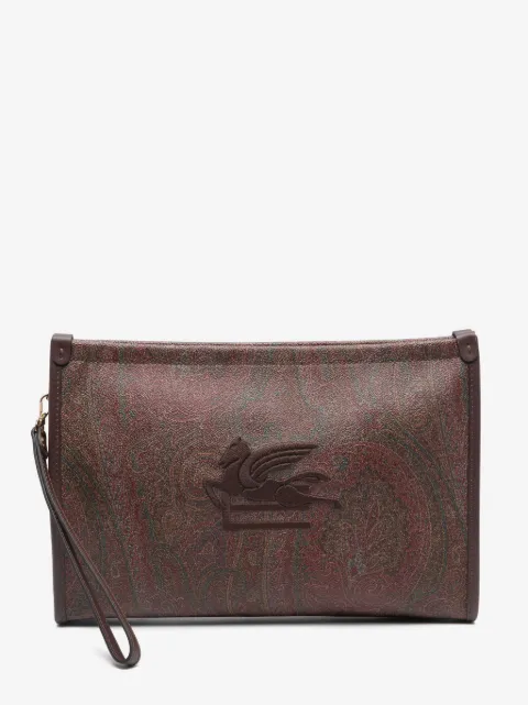 ETRO latge arnica pouch with Pegaso detail