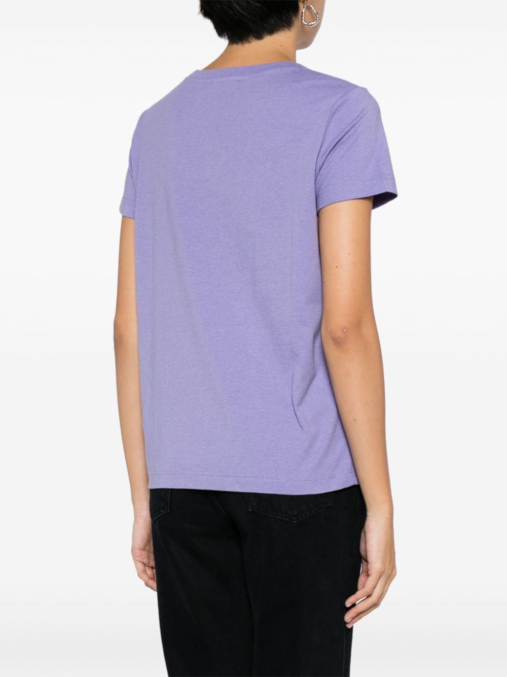 Shop Apc Logo-print Cotton T-shirt In Purple