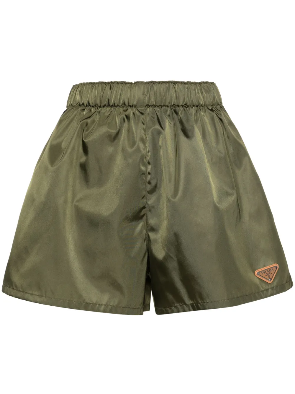 Prada Elastische shorts met logo Groen