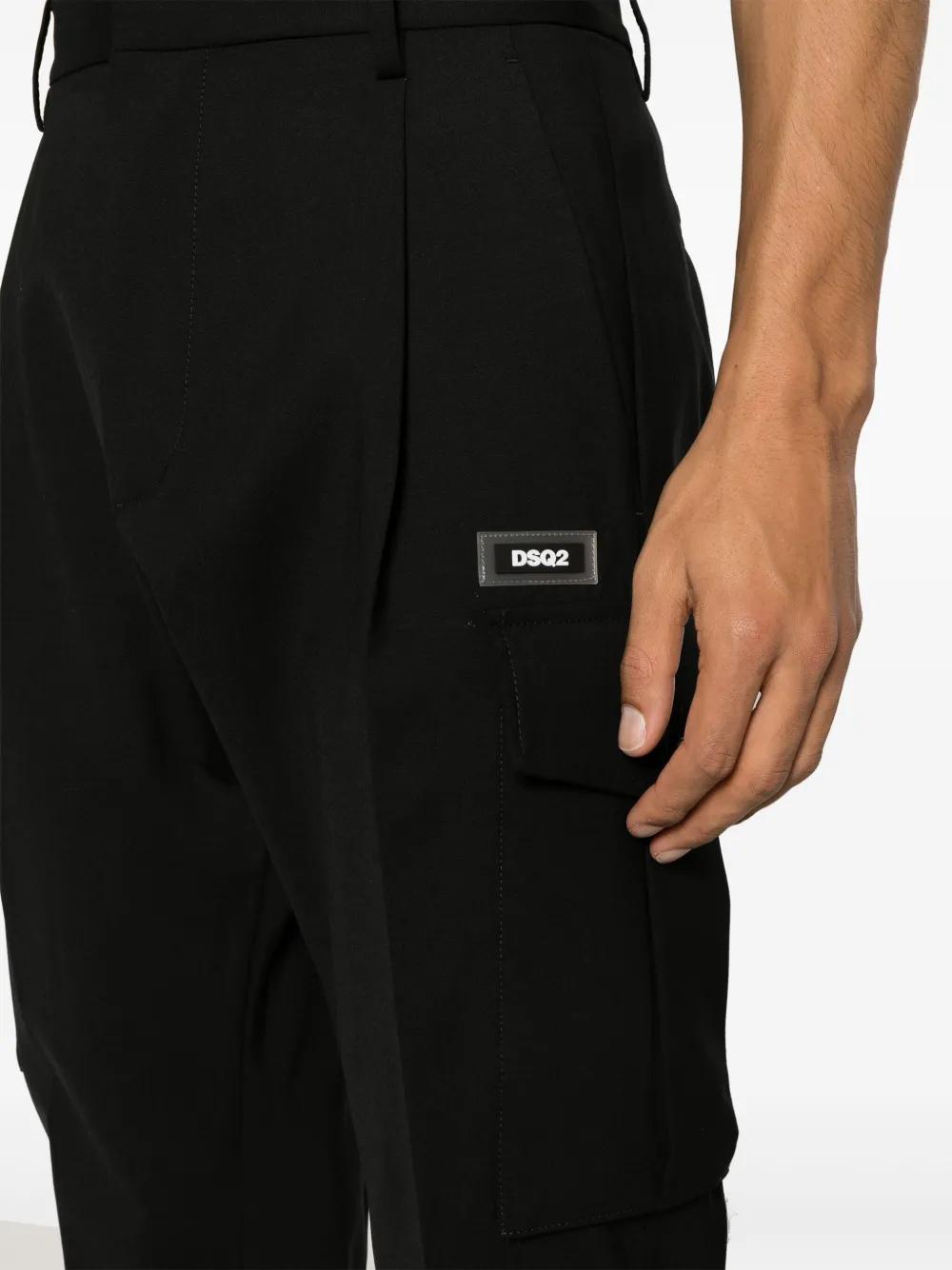 DSQUARED2 Broek met toelopende pijpen Zwart