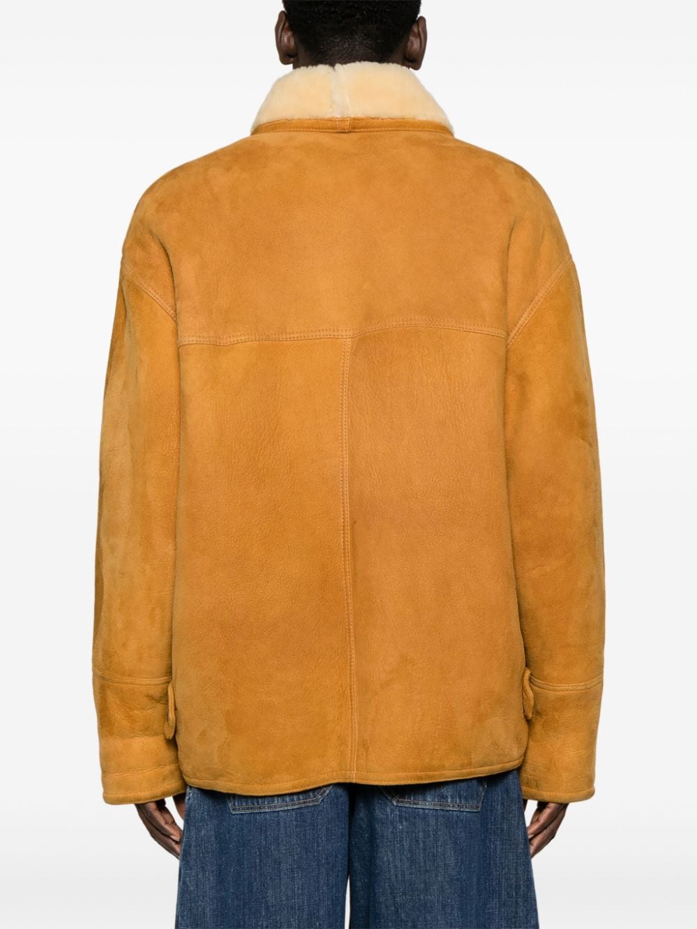 Pre-owned A.n.g.e.l.o. Vintage Cult 1980s Single-breasted Suede Coat In Orange