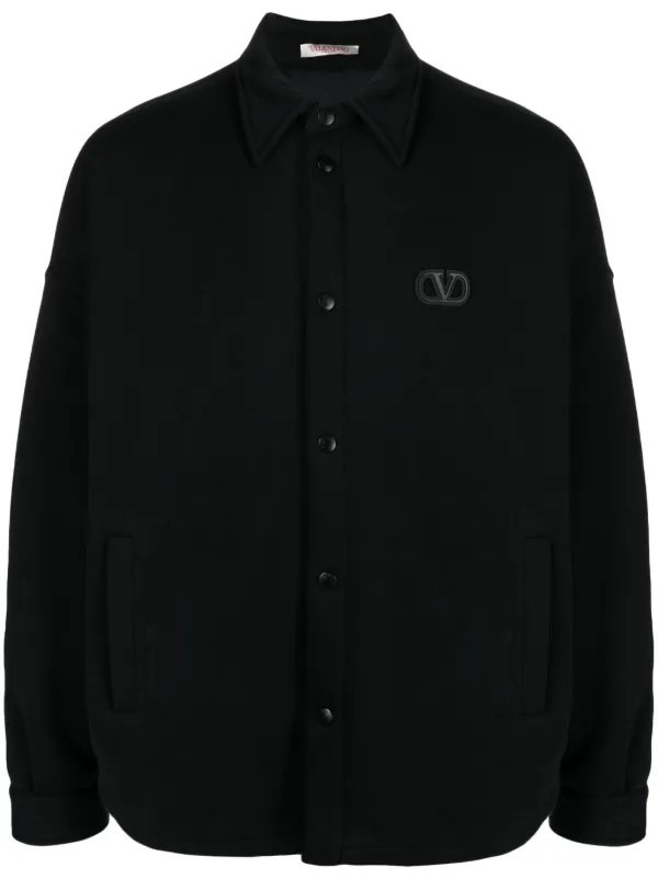 Valentino Garavani Padded Jersey Shirt Jacket Black FARFETCH ID