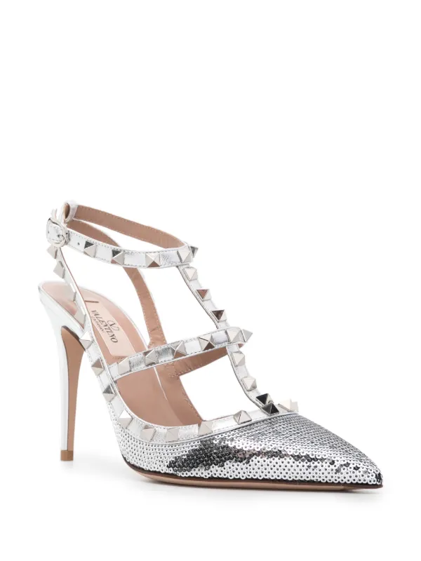 Valentino silver hotsell pumps