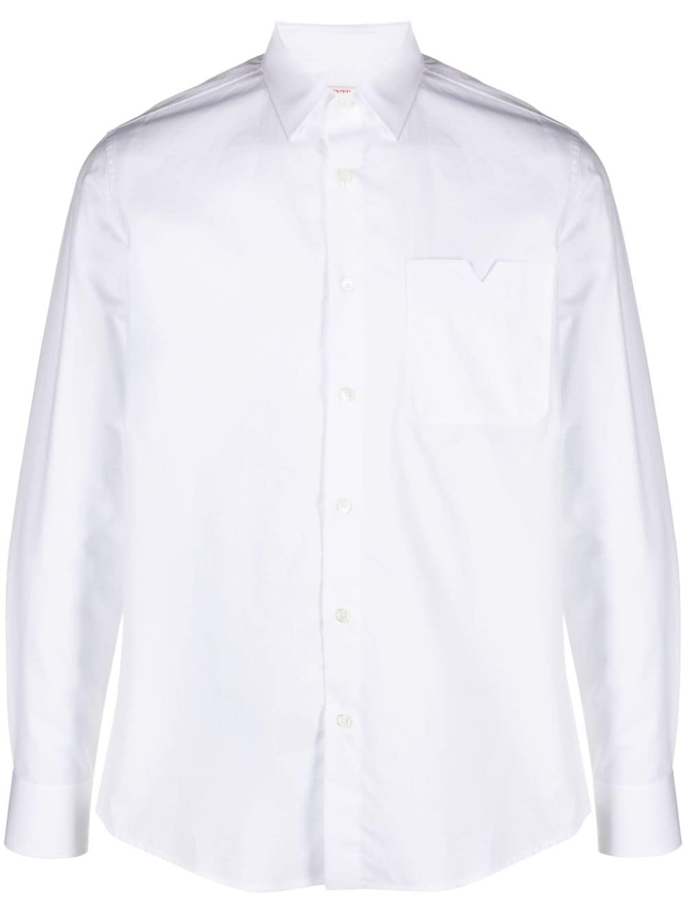 Shop Valentino Chest-pocket Cotton Shirt In White