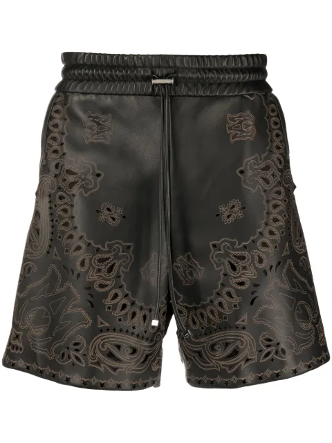 AMIRI bandana leather shorts