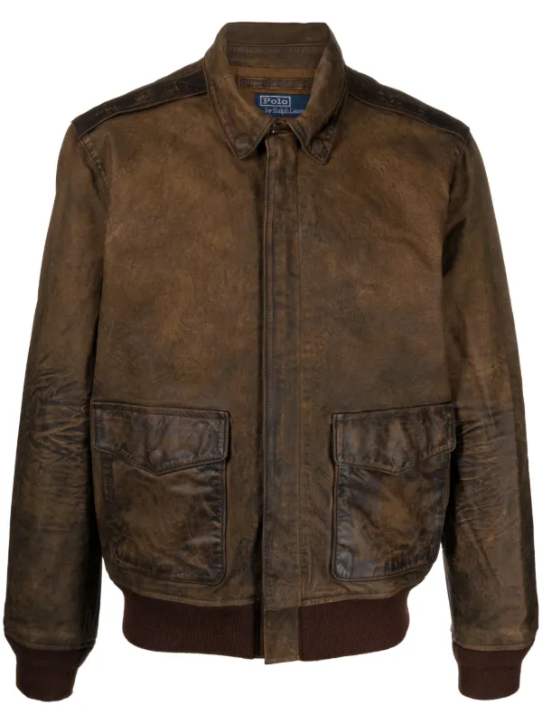 Polo Ralph Lauren zip up Suede Bomber Jacket Farfetch