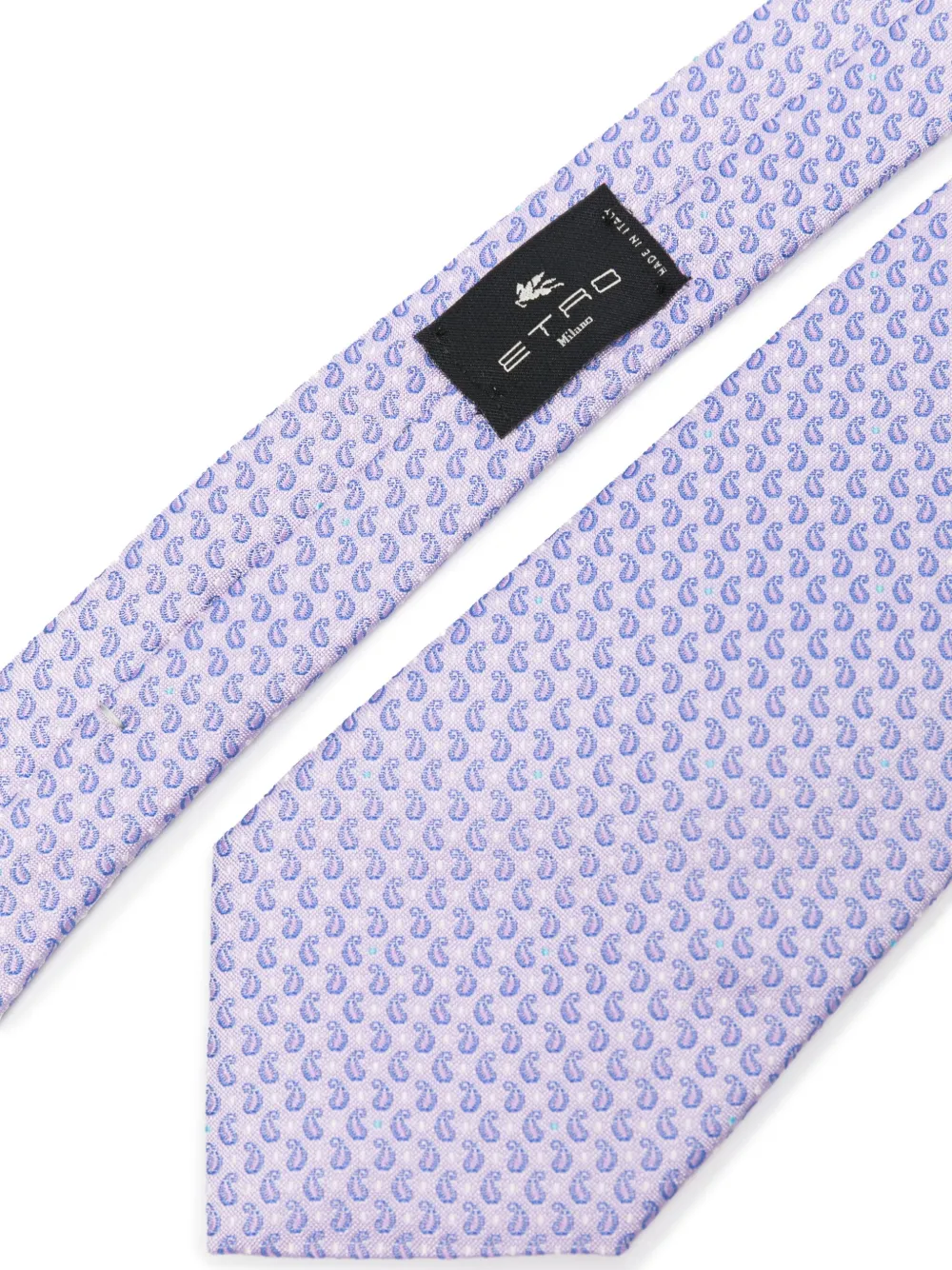 Shop Etro Paisley Patterned-jacquard Silk Tie In Purple