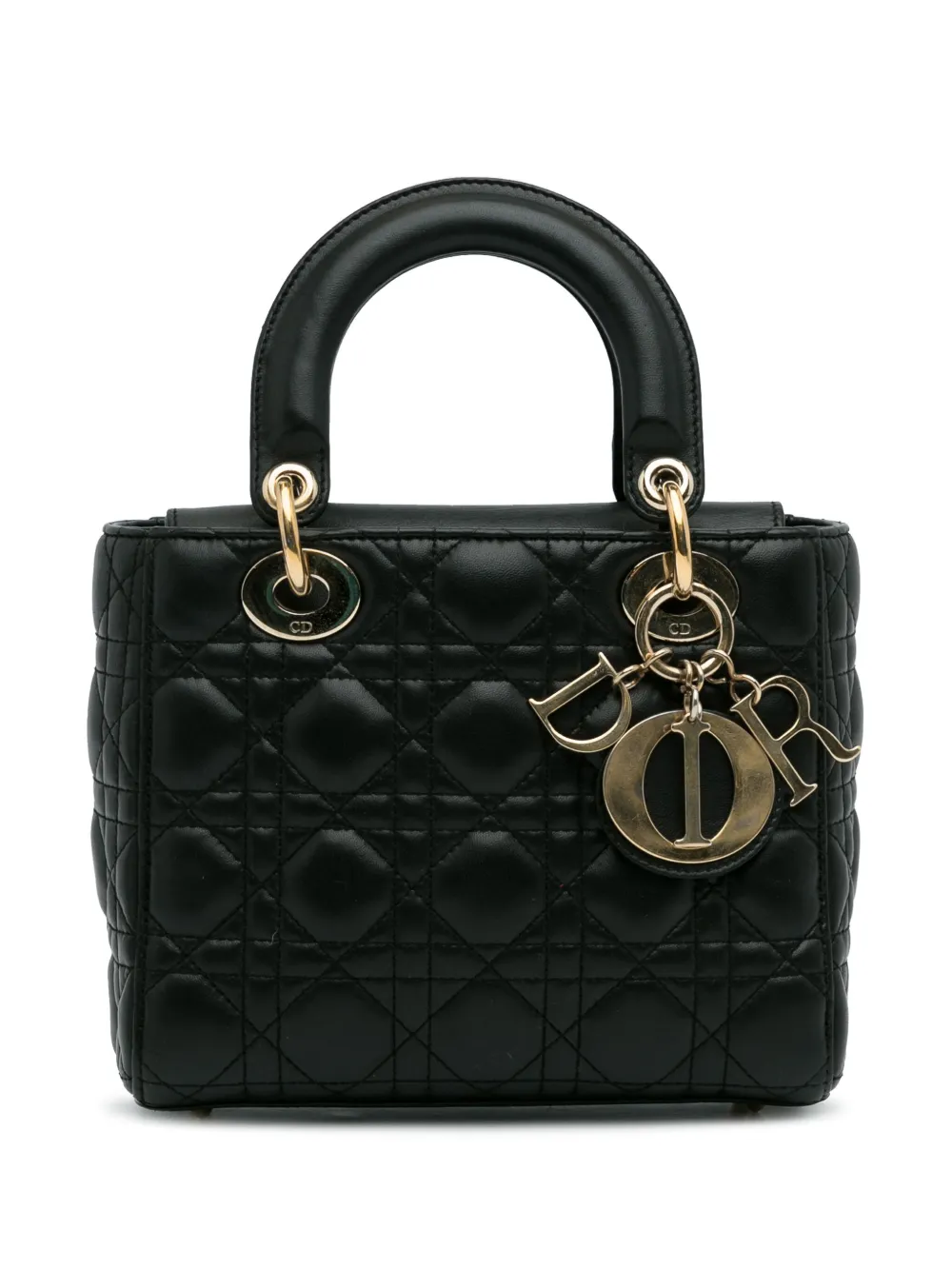 Christian Dior Pre-Owned 2017 pre-owned small Cannage Lady Dior My ABC bag – Black