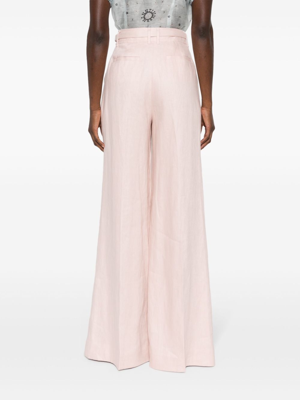 Shop Zimmermann Matchmaker Wide-leg Trousers In Pink