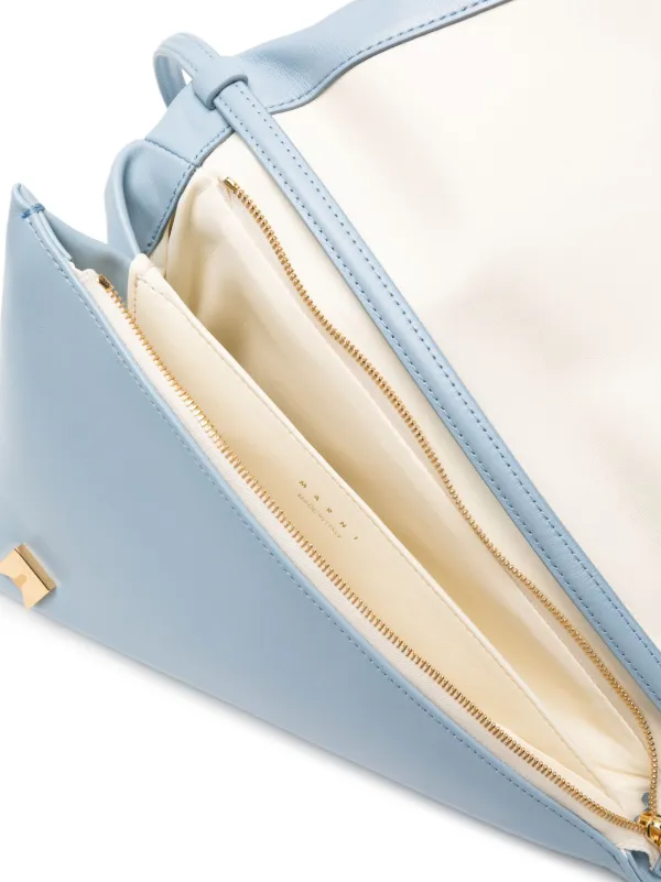 MARNI PRISMA プリズマ トライアングルレザーバッグ ホワイト Marni Prisma Triangle レザーバッグ | ブルー | FARFETCH JP