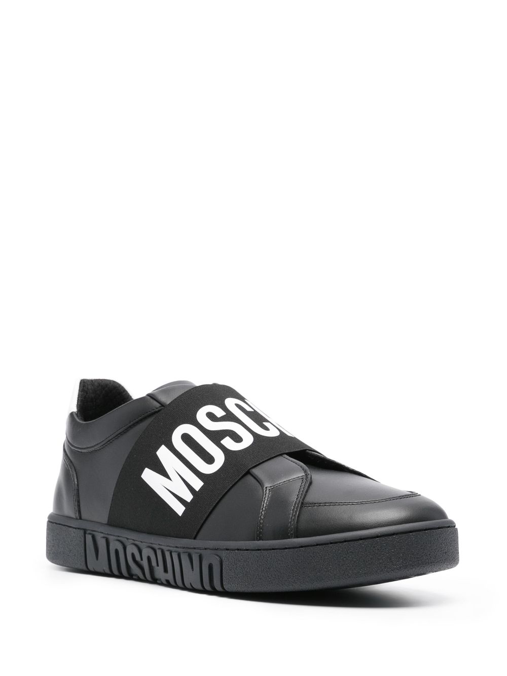 Moschino Slip-on sneakers met logoprint - Zwart