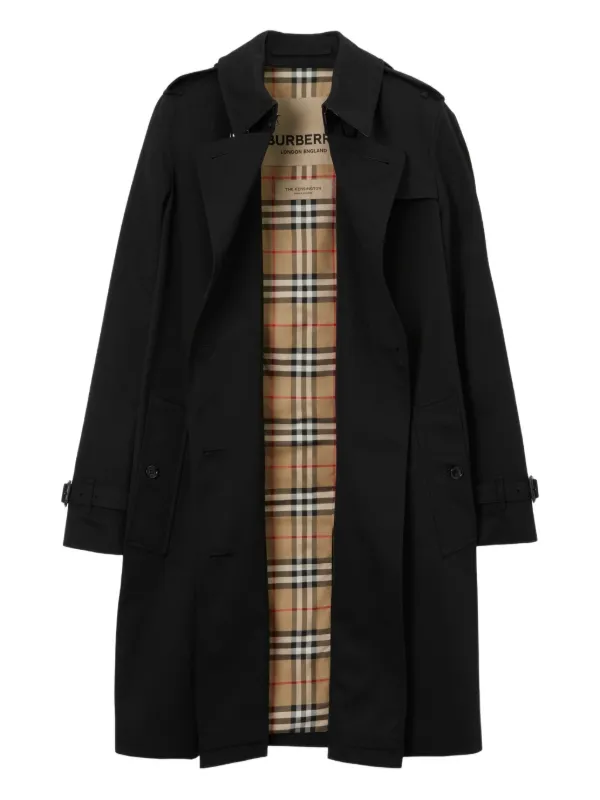 Burberry double-breasted Cotton Coat | Black | FARFETCH