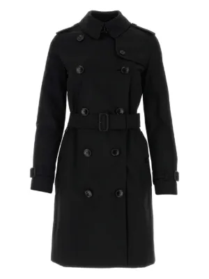 Burberry Kensington Trench Coat | Black | FARFETCH CA