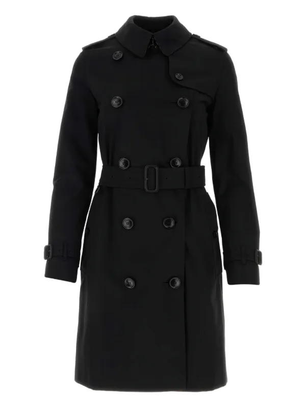 アウターその他 BURBERRY Woman Trench coat Black 8095507 LFBTQ Burberry double-breasted Cotton Coat | Black | FARFETCH