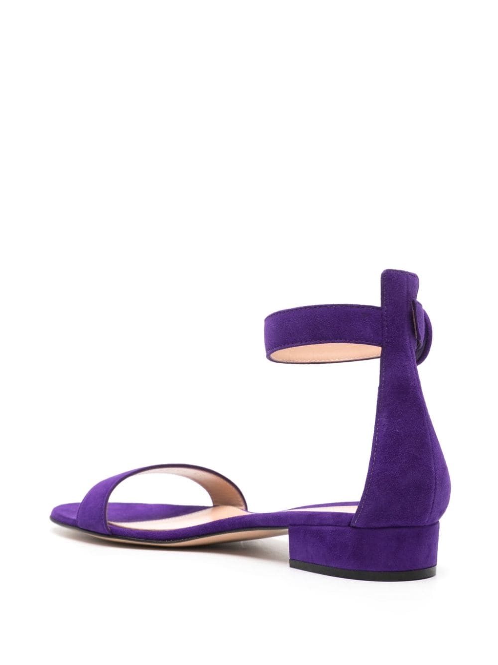 Shop Gianvito Rossi Portofino Suede Sandals In Purple