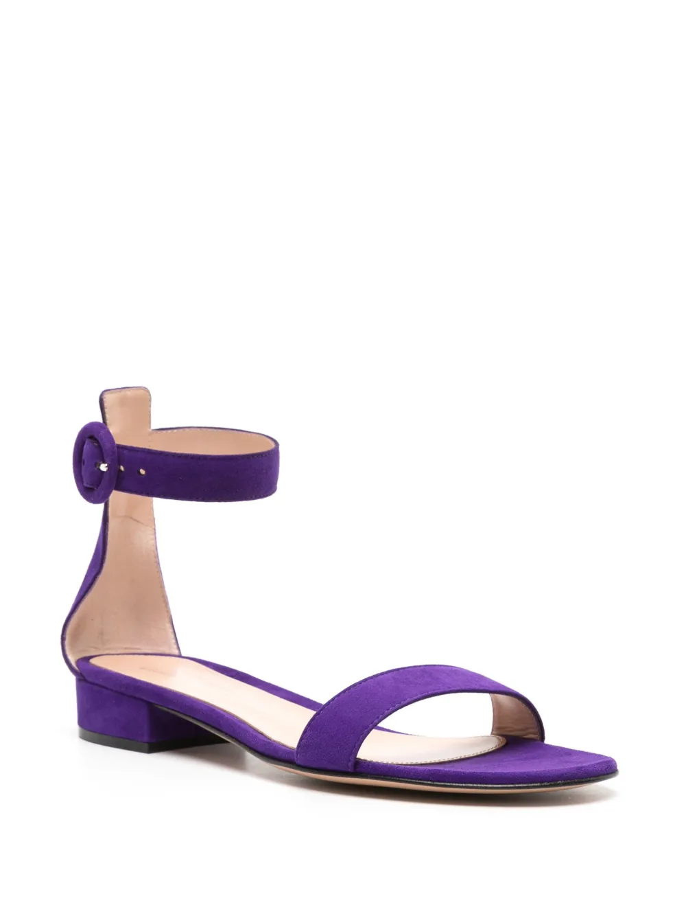 Shop Gianvito Rossi Portofino Suede Sandals In Purple