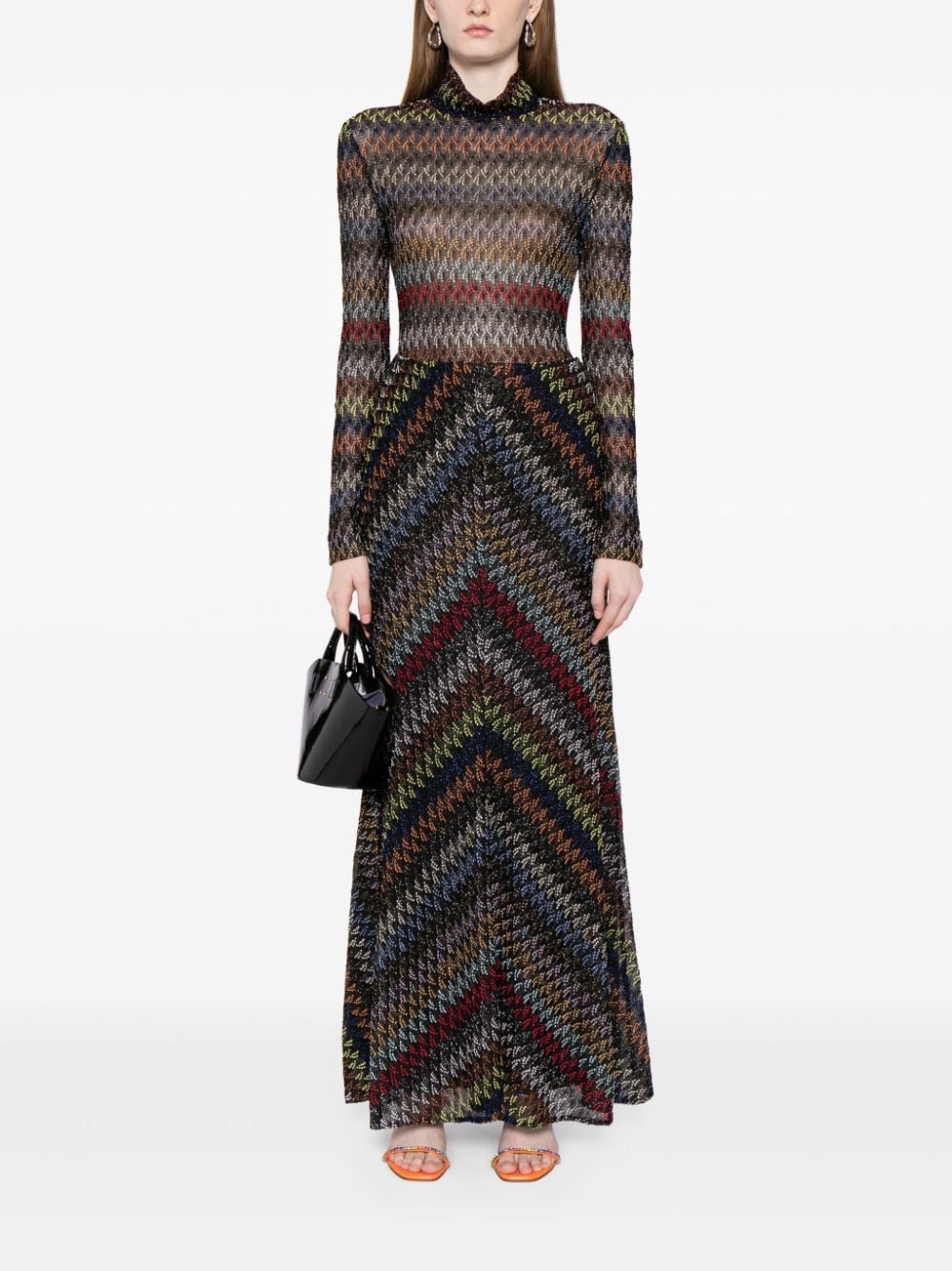 Missoni Maxi-rok met zigzag patroon - Zwart