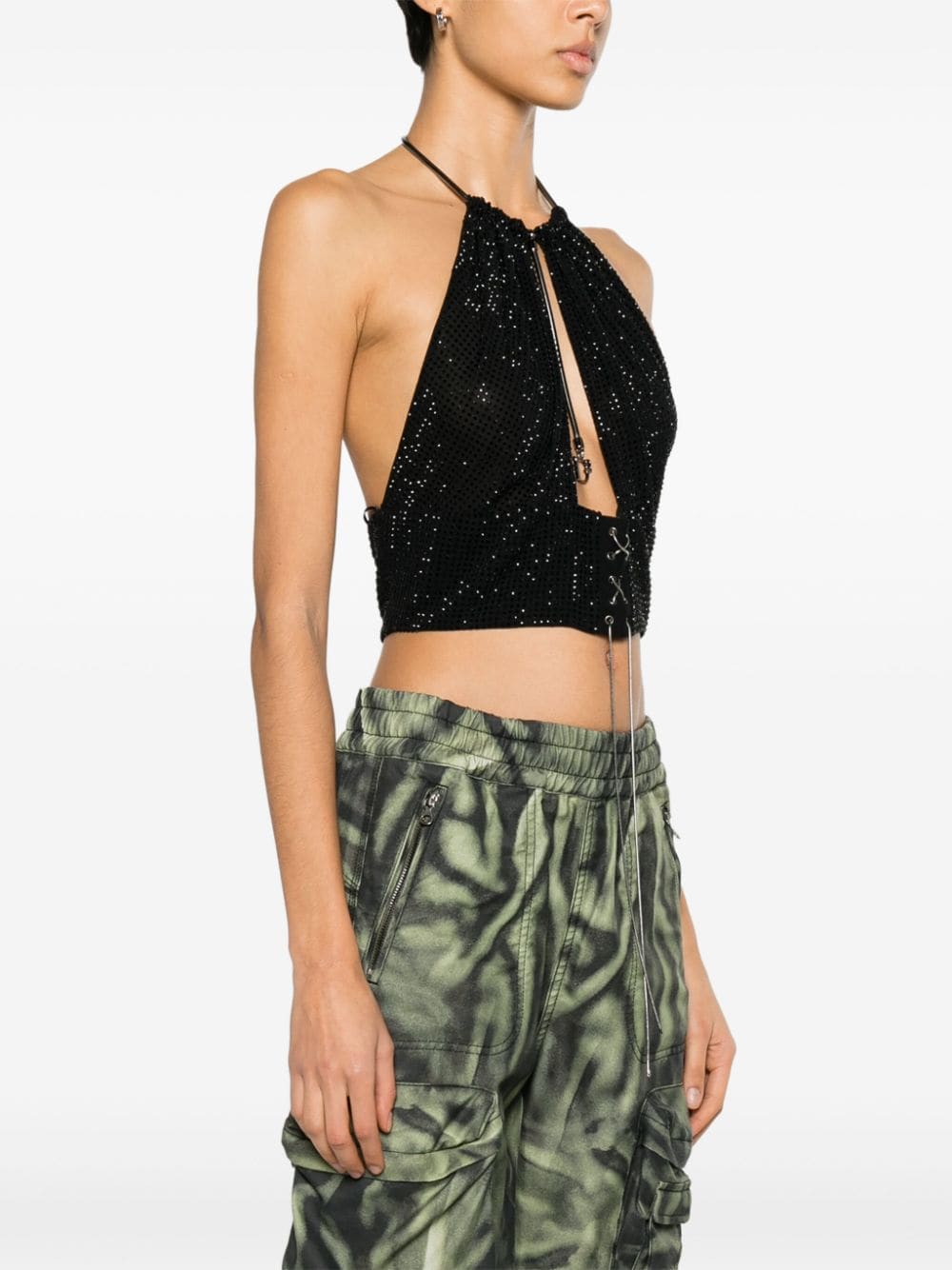 Dsquared2 Night Out cropped top met stras Zwart