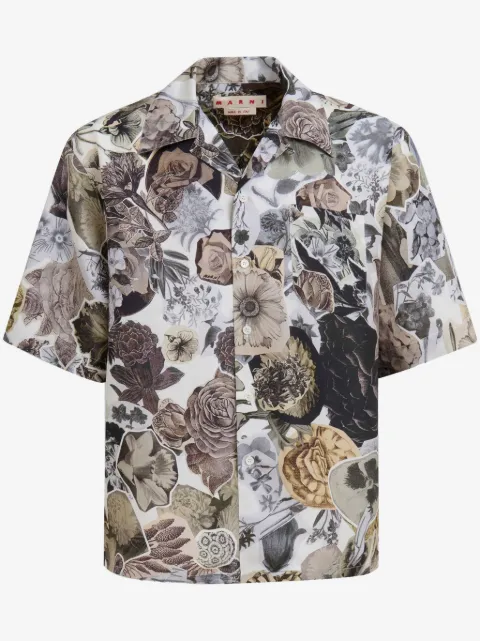 Marni Seidenhemd mit Blumen-Print