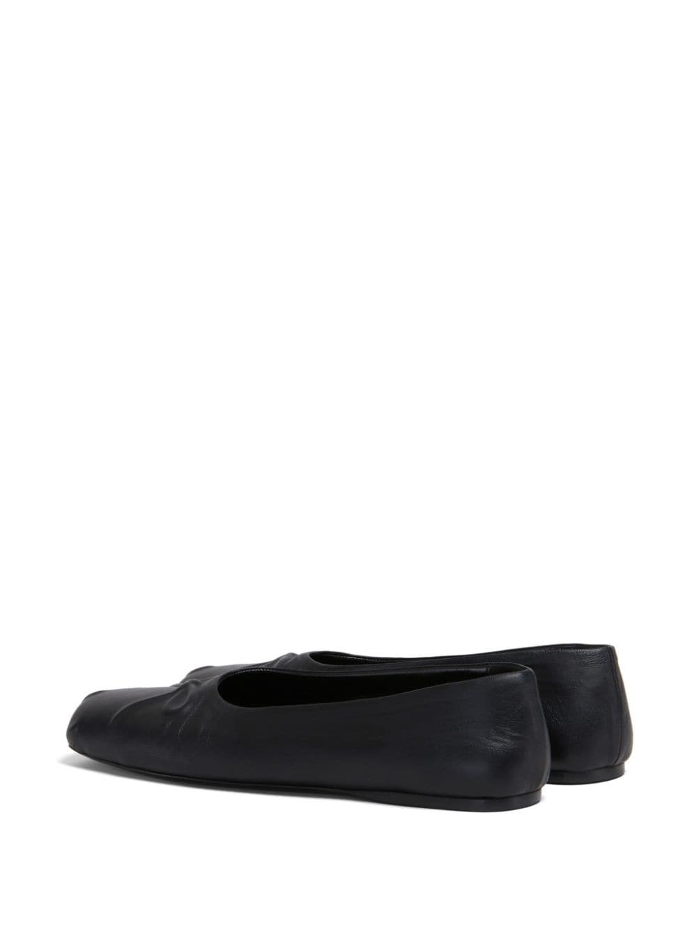 Shop Marni Leather Ballerina Shoes In Black