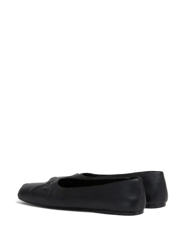 フラットシューズ Marni Dancer Black Leather Ballerinas Marni Leather Ballerina Shoes | Black | FARFETCH JO