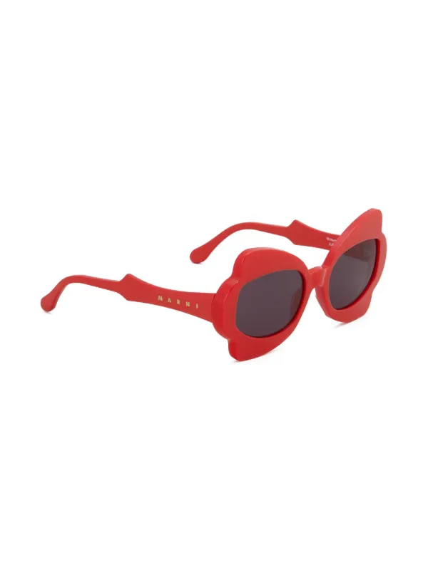 Marni Eyewear オーバーサイズ サングラス | レッド | FARFETCH JP