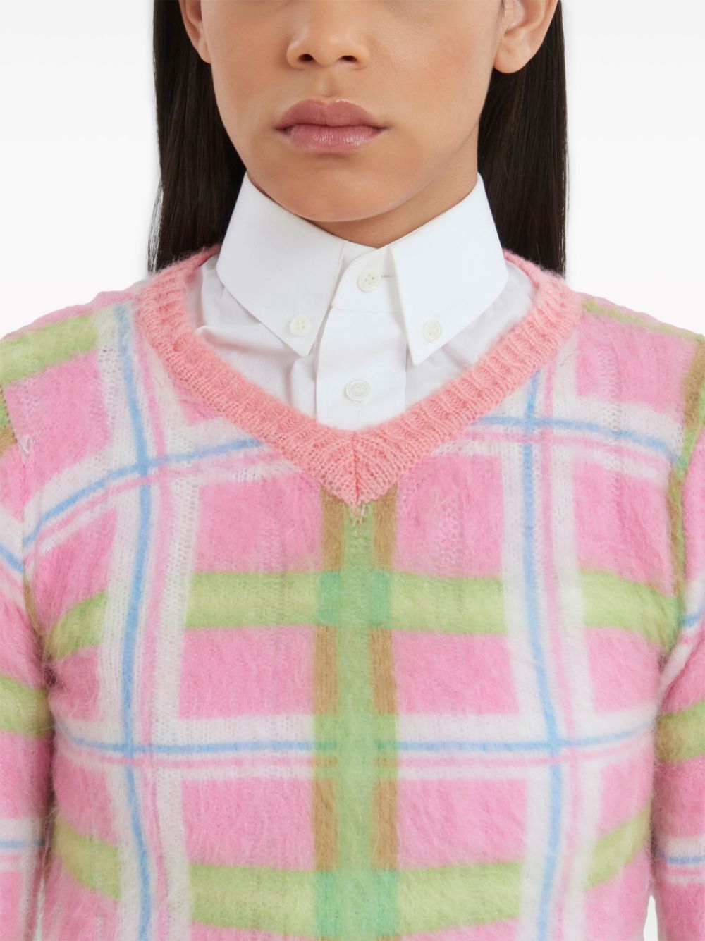 Affordable Marni check-print brushed-finish jumper Women