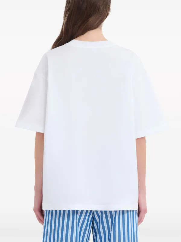 Marni logo-print Cotton T-shirt | White | FARFETCH