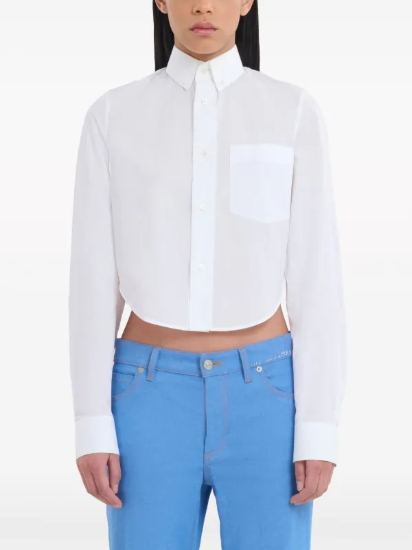 MARNI ホワイト クロップドシャツ