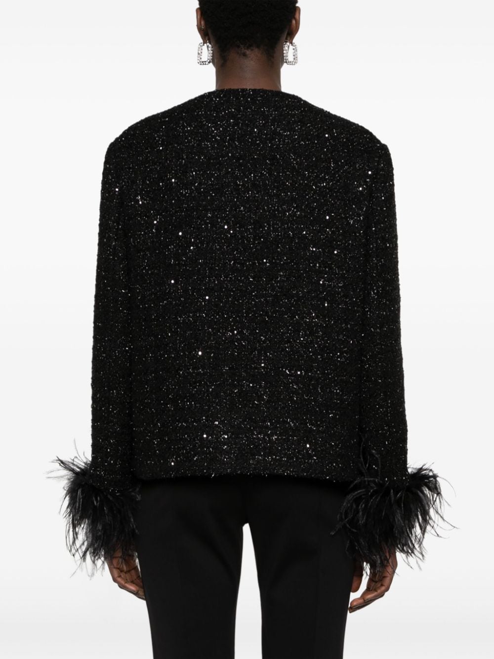 Shop Valentino Glaze Metallic Tweed Jacket In Black