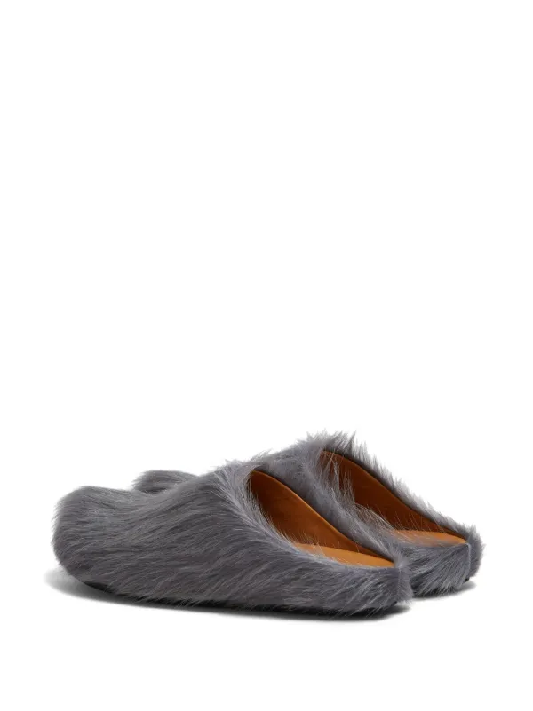 【関税＆送料込み】Marni Slippers Fussbet Sabot Marni Fussbet Sabot calf-hair Slippers | Orange | FARFETCH