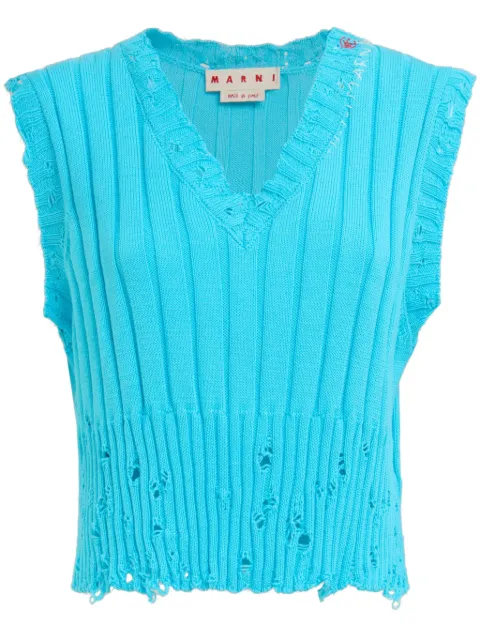 Marni gilet en maille à logo brodé