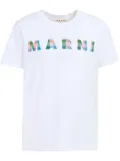 Marni gingham logo-print cotton T-shirt - White