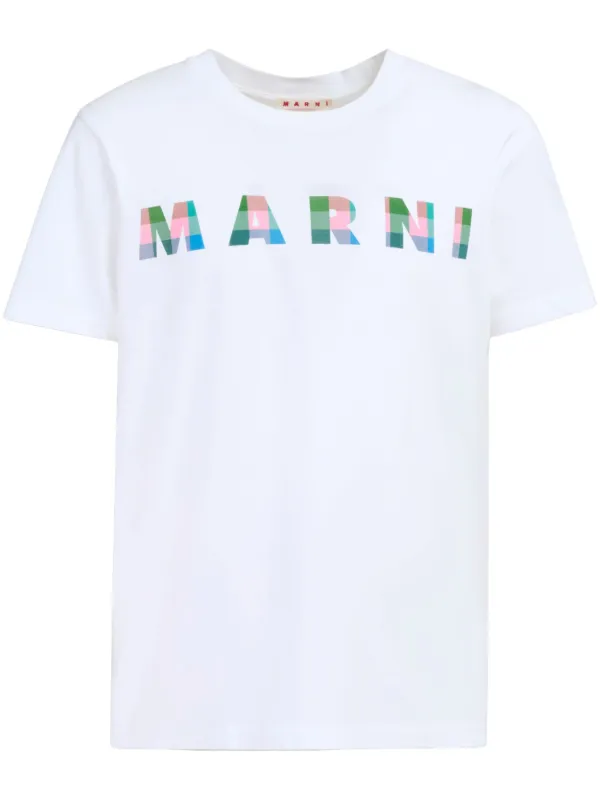 White organic cotton T-shirt with Marni Symbol | Marni