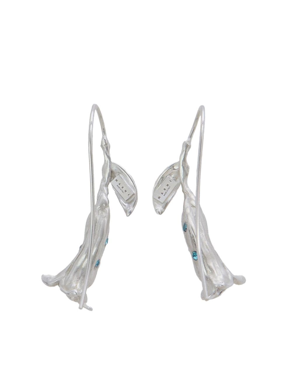 Shop Marni Crystal-embellished Flower Drop Earrings In Blue