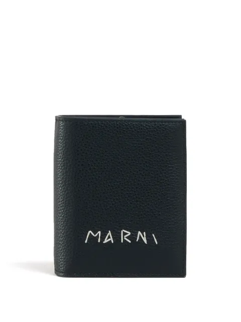 Marni logo-embroidered leather wallet