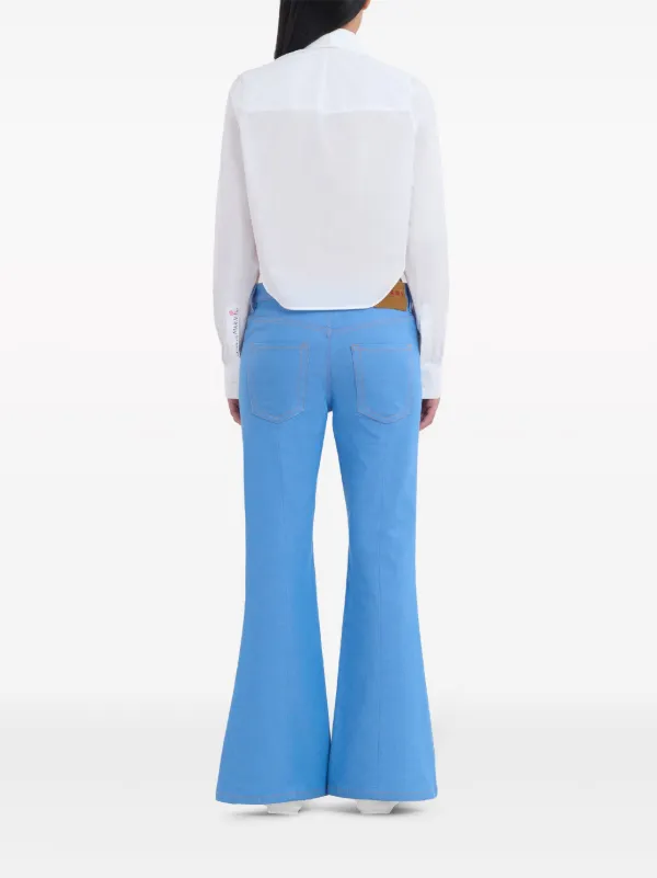 【関税&送料込】Marni Flare Pant Marni low-rise Flared Trousers | Blue | FARFETCH