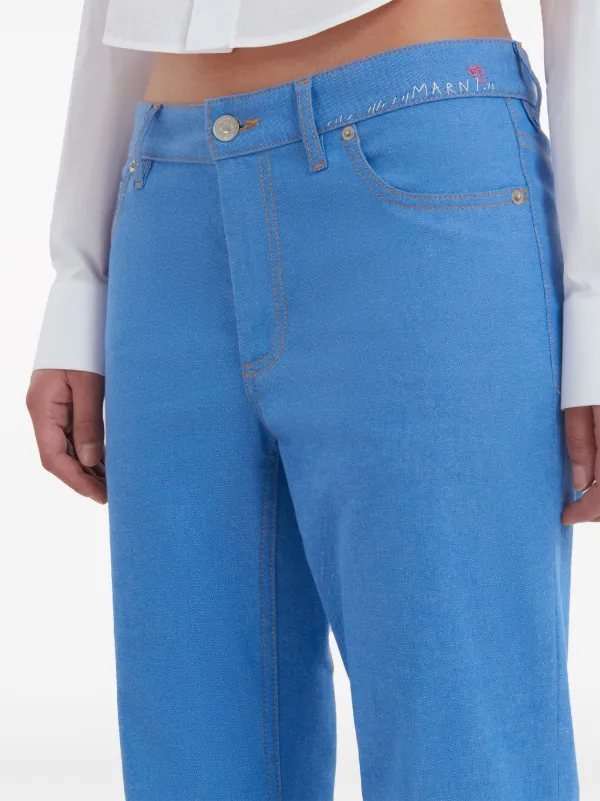 Marni low-rise Flared Trousers | Blue | FARFETCH