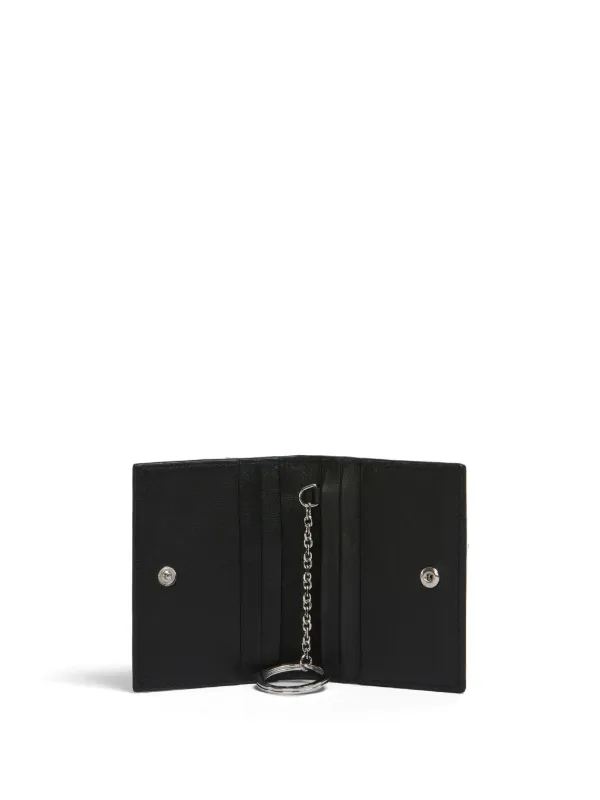 Marni logo-stitch bi-fold Leather Wallet | Black | FARFETCH