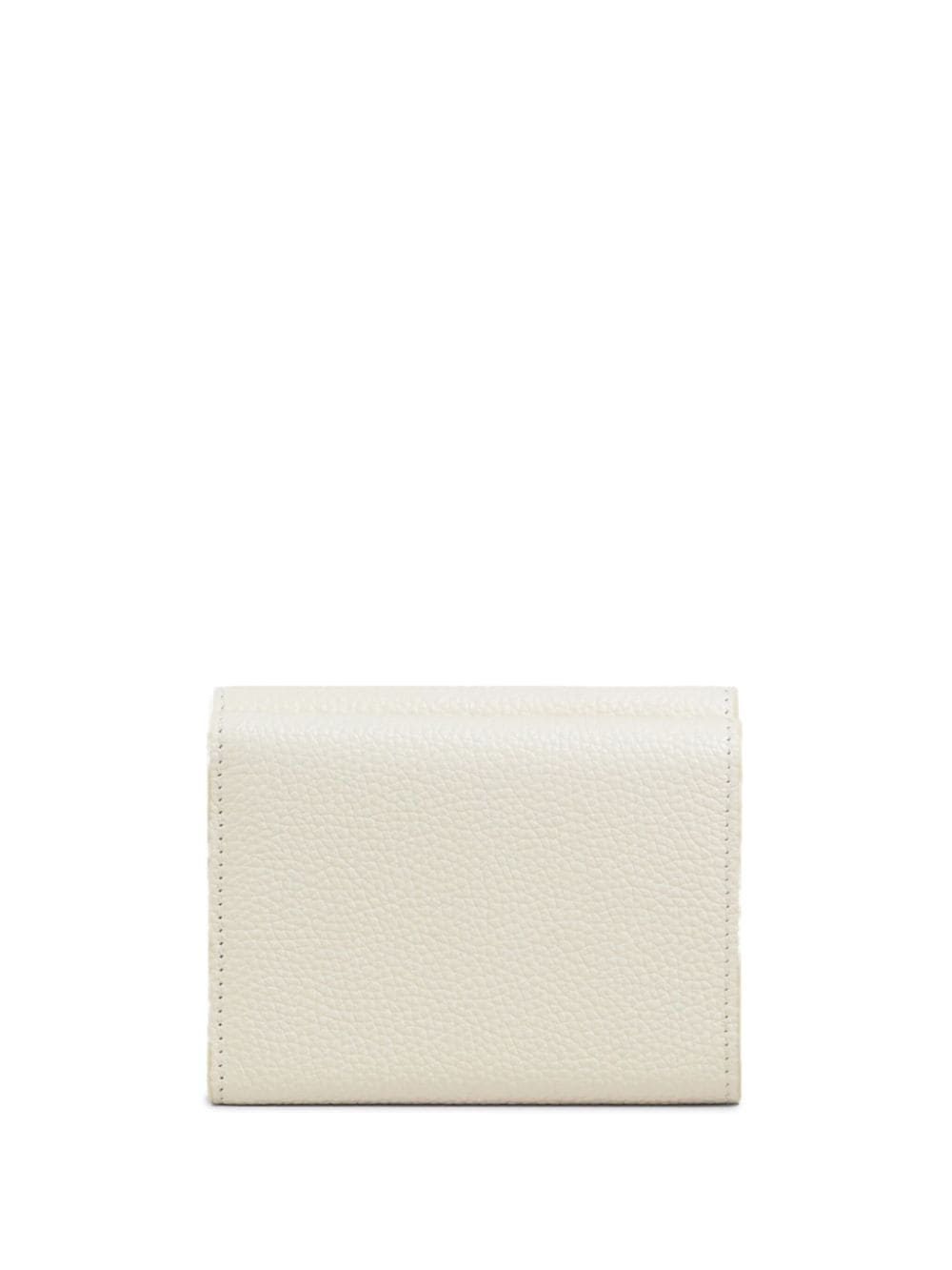 Shop Marni Logo-stitch Tri-fold Leather Wallet In White