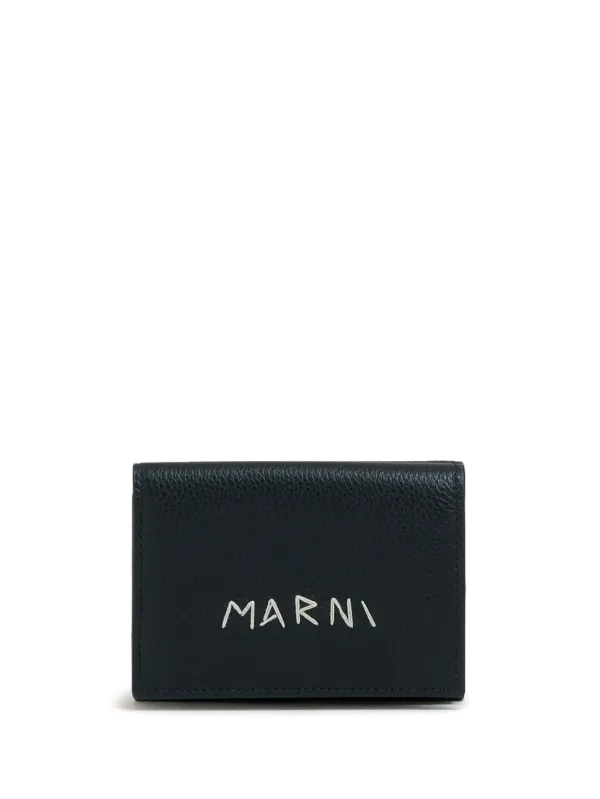 MARNI ブラック 長財布美品 MARNI / マルニ カラーブロック 牛革 カーフ フラップ 小銭入れ