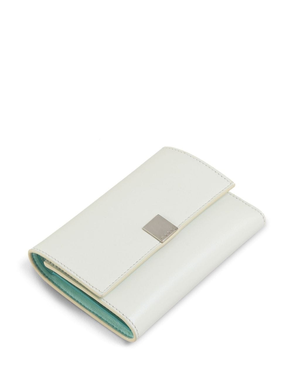 Shop Marni Prisma Tri-fold Leather Wallet In White
