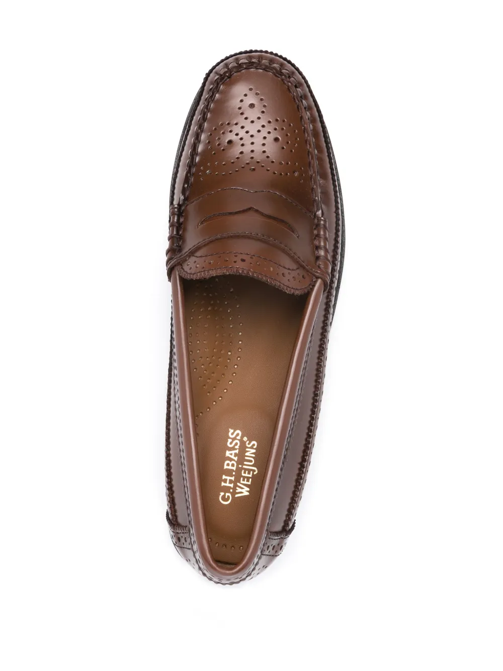 Shop G.h. Bass & Co. Weejuns Brogue Penny Loafers In Brown